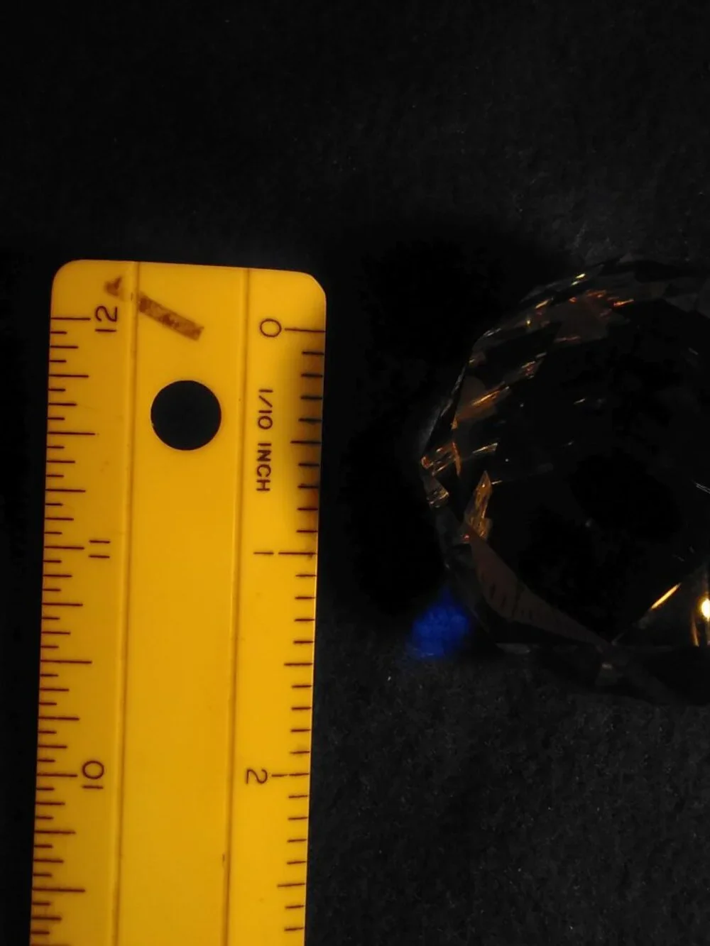 Antique Vintage Small Heavy Multifaceted Hexagon Cut Glass Paper Weight #A43